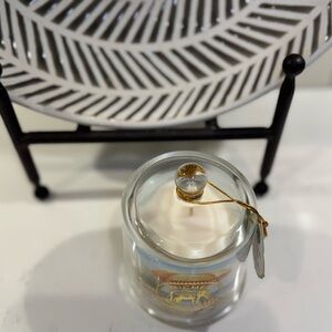 New with tag Michel Works Candle and Clear Glass Cloche with Gold Accent